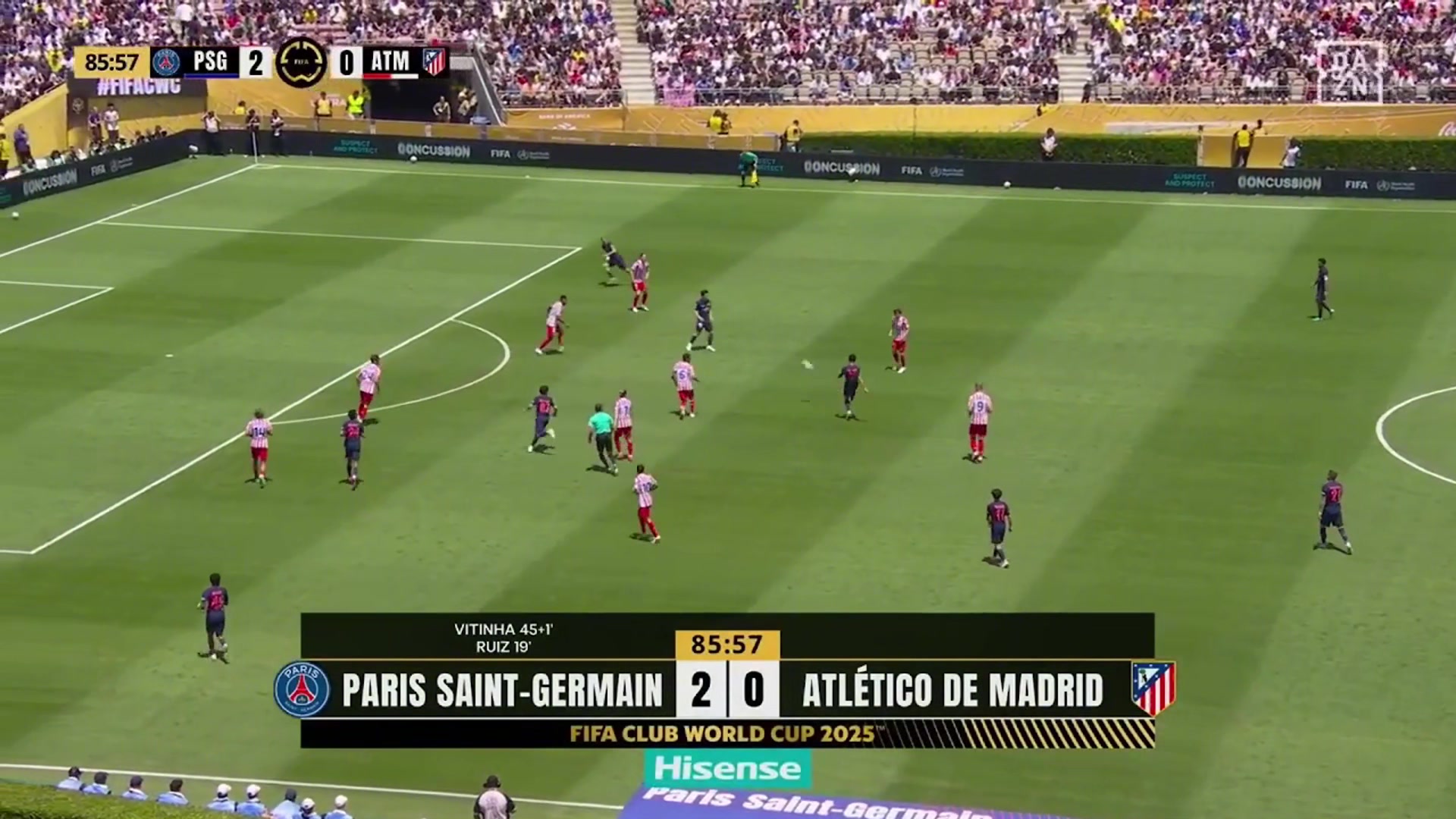 锁定胜局马尤卢替补登场抽射破门巴黎3-0领先马竞